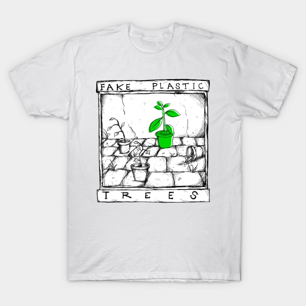 Fake Plastic Trees - Illustrated Lyrics T-Shirt by bangart